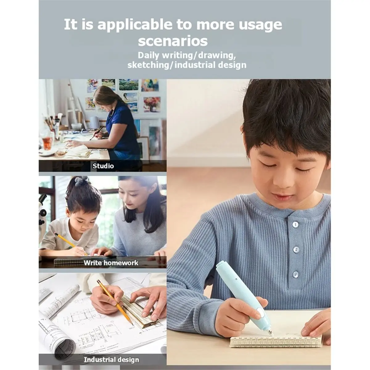 finefine Electric Eraser, Rechargeable Pencil Eraser for Artist, Electric Erasers for Drafting, Architectural Plans, Detailer