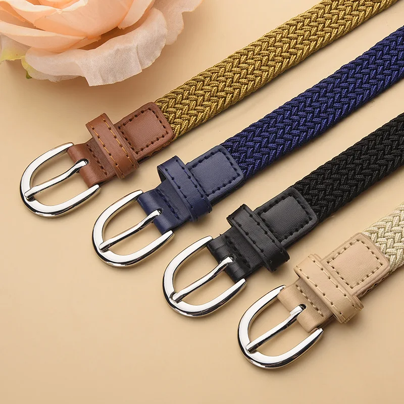 Children Belt Factory Direct Woven Girls Pin Casual Stretch Breathable Canvas Elastic Buckle Boys Performance Leisure