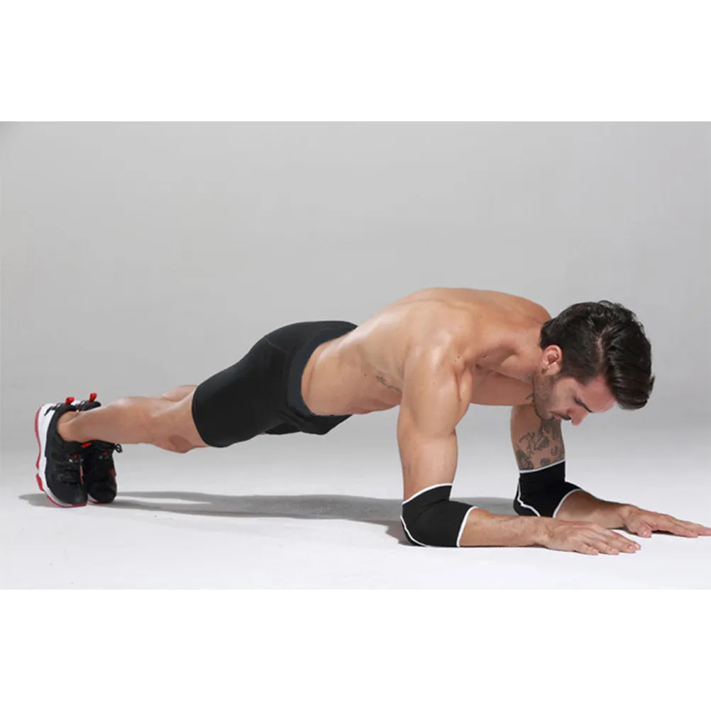 1Pair Elbow Sleeve Thick Sponge Compression Pads Sports Protection Brace for Basketball Football Volleyball Weightlifting Yoga