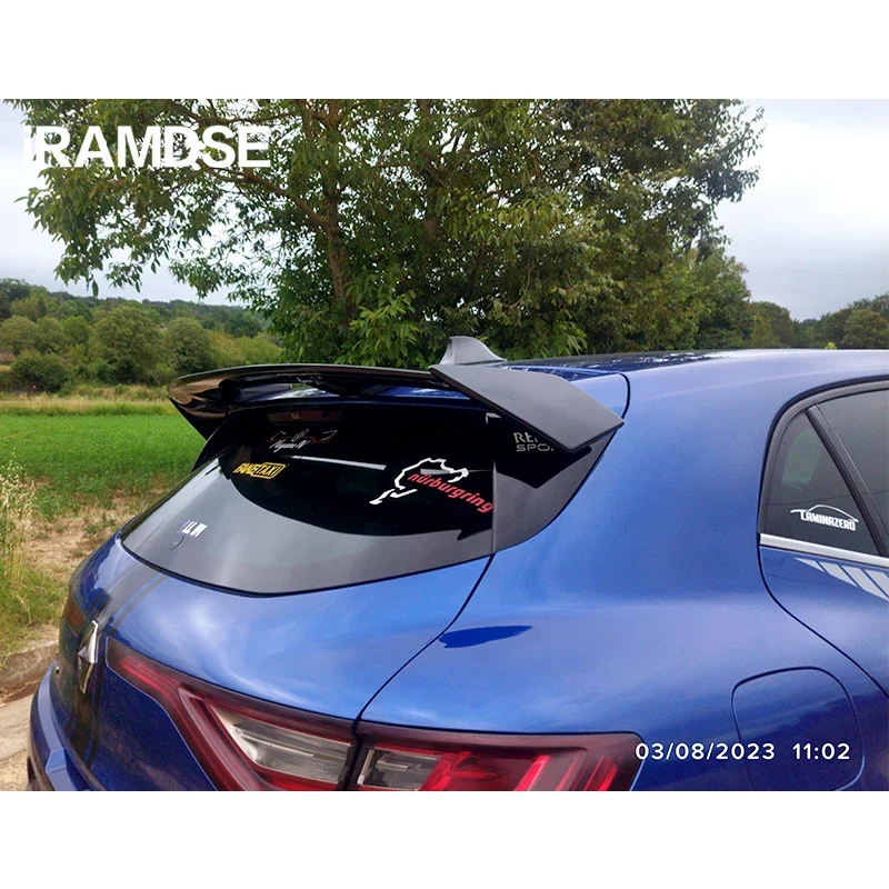 Spoiler Universal Carbon Surface ABS Material Car Rear Trunk Spoiler For RENAULT MEGANE 4 Hatchback 2016 - 2020