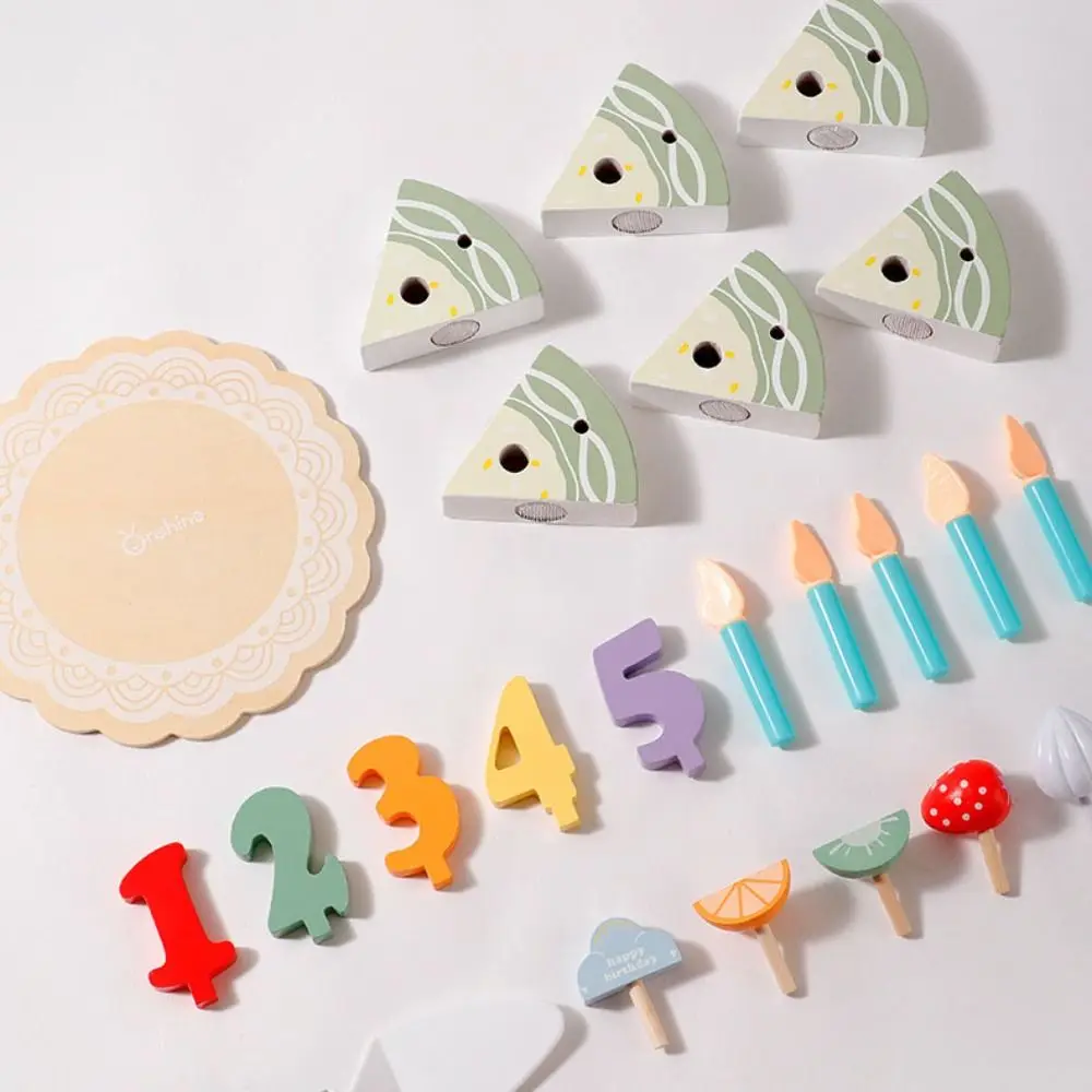 Modelo de pastel de madera, casa de juegos Montessori, juego de pastel de fiesta, juegos de comida, comida de simulación, cocina exquisita