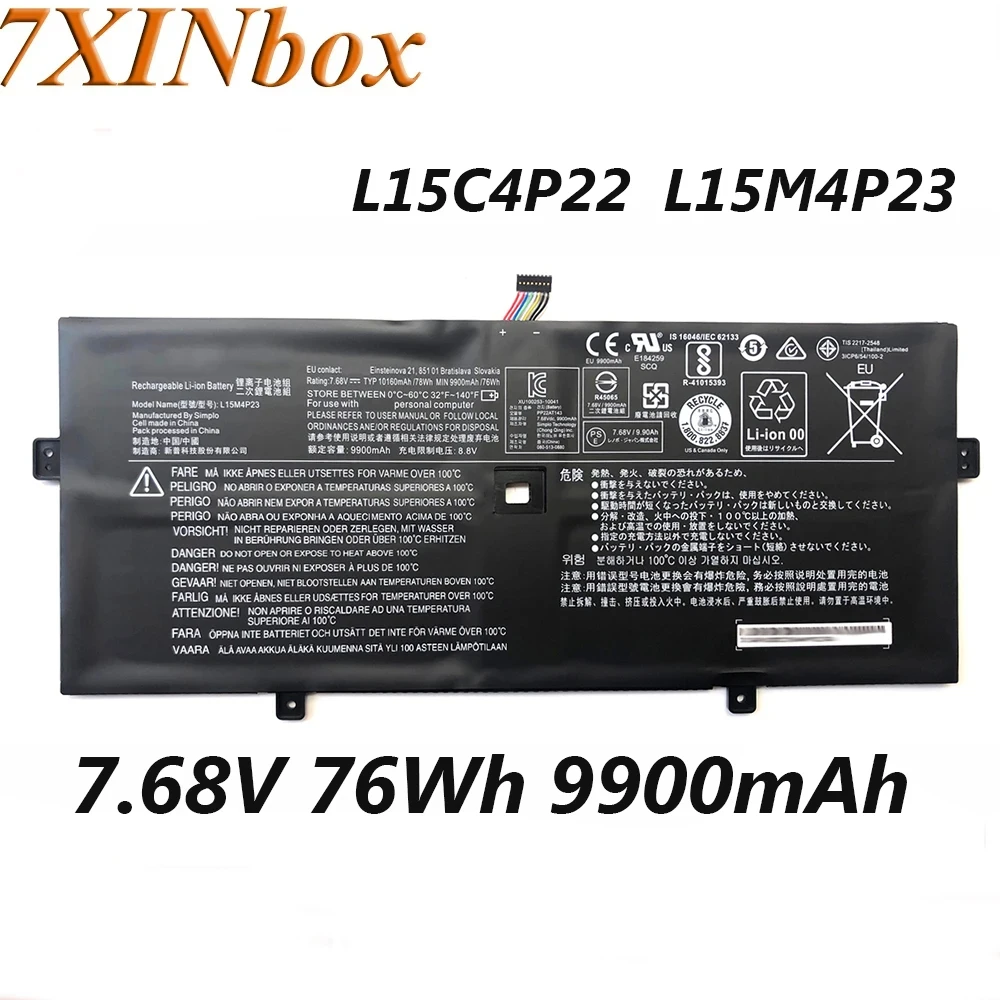 7XINbox L15C4P22 L15M4P23 L15M4P21 7.68V/76Wh Laptop Battery For Lenovo Yoga 910-13IKB-80VG 13IKB-80VF00ACGE 80VF00JPGE