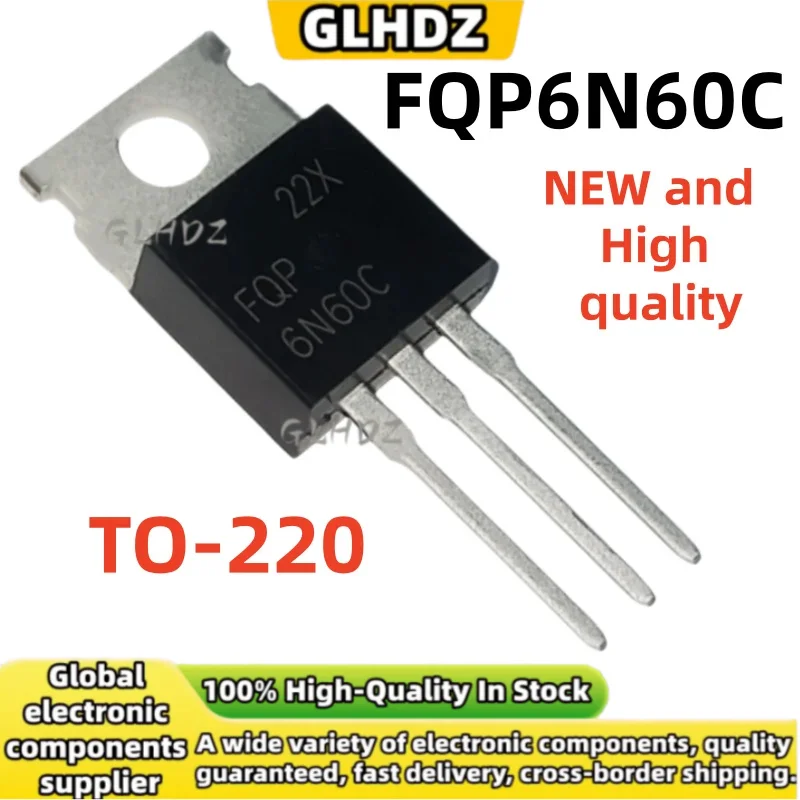 TO-220 10-30PCS FQP6N60C new and high quality N-channel Field-Effect MOS transistor