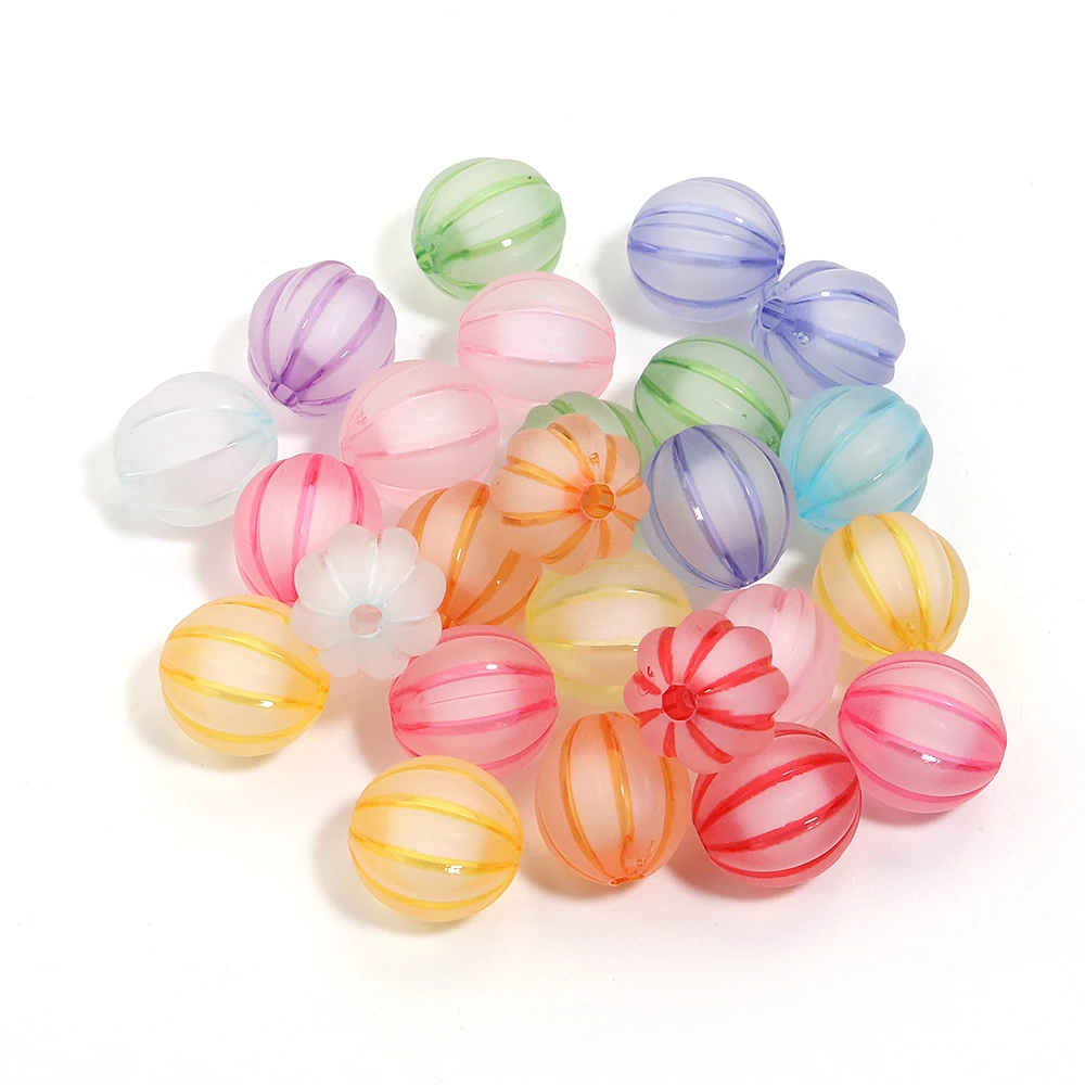 10–100 Stück 8/10/12/16/20 mm bunte Kürbis-Acrylperlen, runde lose Perlen für DIY-Schmuckherstellung, Armbänder, Halsketten, Zubehör – Detail 10