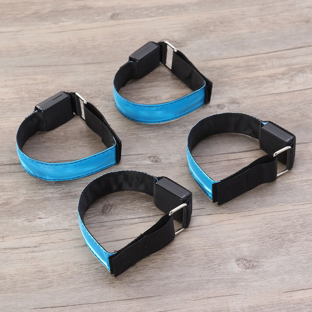 

4pcs Led Ultra High Visibility Reflective Fluorescent Armbands For Night Running Jogging Dog Walking Hiking Outdoor Activities