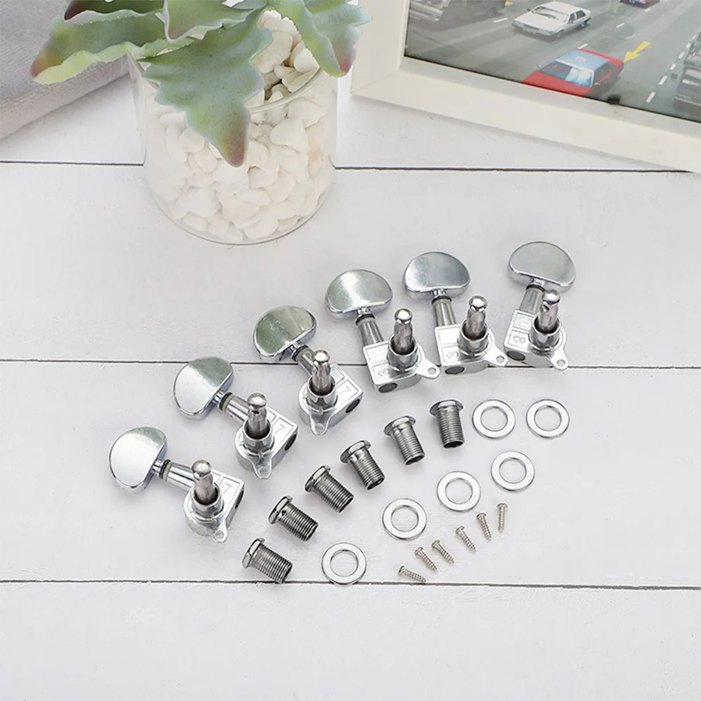 

Guitar Tuning Pegs Machine Heads Knobs Acoustic Classical Parts Silver Durable Strings Improve Sound Replacement