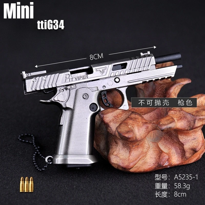 Newest Mini Small Gun Pendant 1:3 Pistol Detachable Model Alloy G34 Metal Keychain Decoration Men's Collection