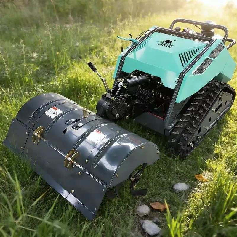 Brush Cutter for Forest Operations Remote Controlled Rotary Tiller Grass Shredding Trenching AIO Brush Cutter
