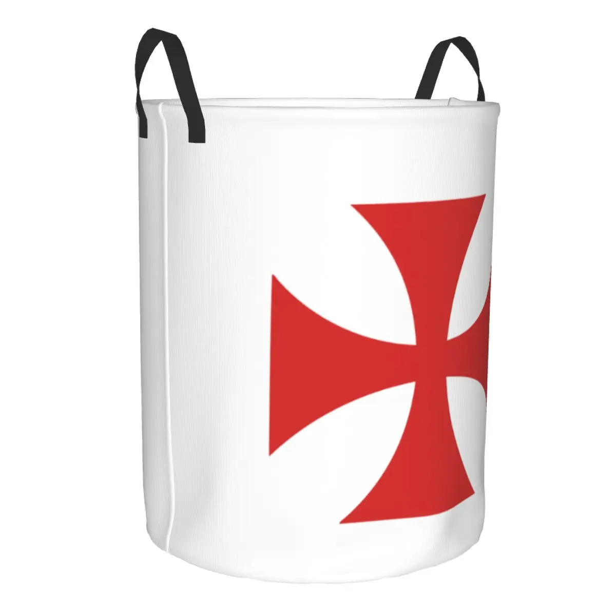 Custom Red Templar Cross Knights Laundry Hamper Large Clothes Storage Basket Toys Bin Organizer for Boy Girl