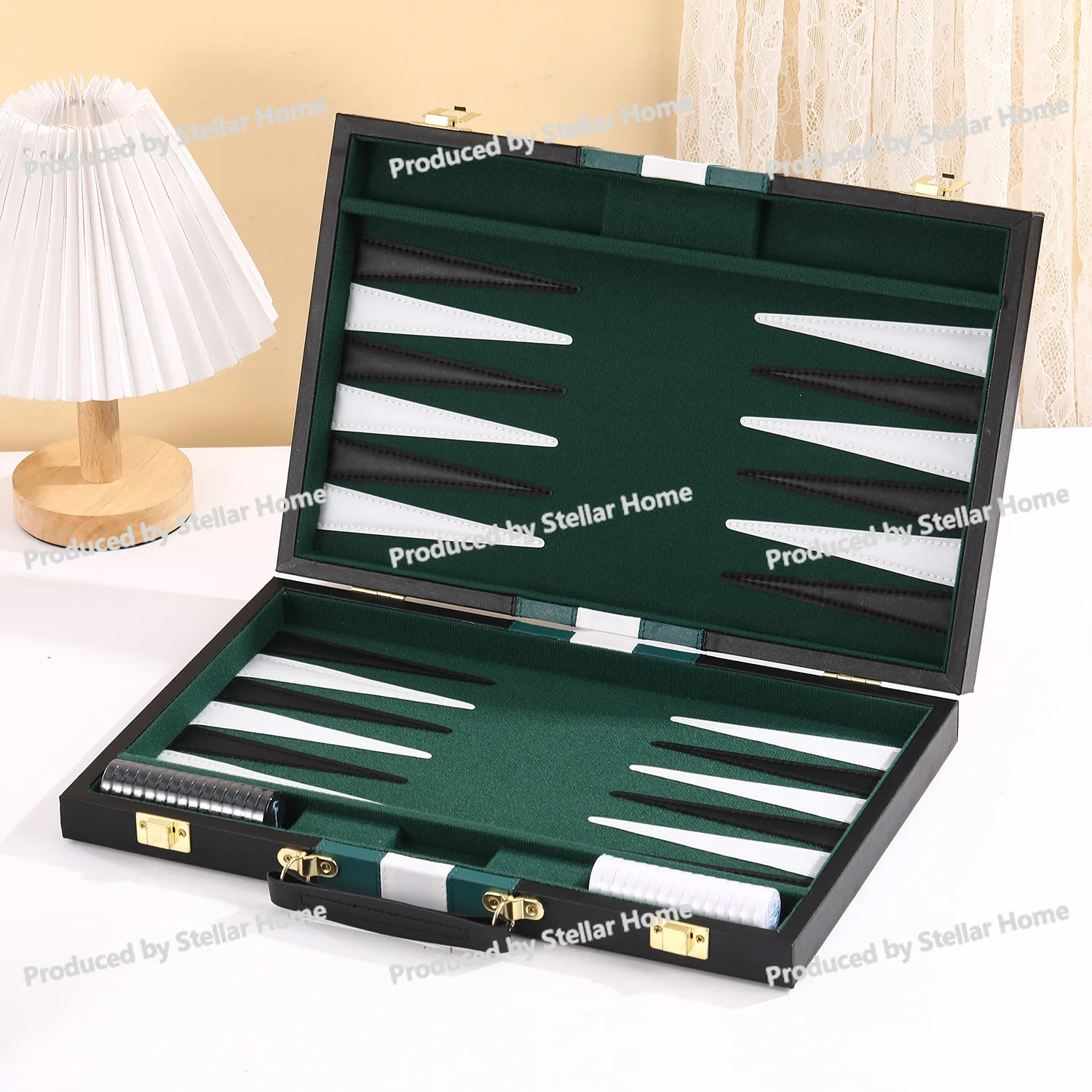 Backgammon Game Board Set Gift Box PU Leather High-end Portable Chess Box Packaging Gift Box