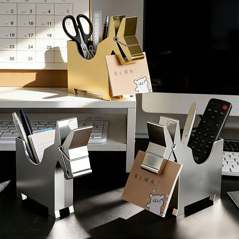 Creative Horse Pen Holder Note Storage Box Animal Shaped Storage Stand Student Desktop Office Decoration Ornament Gift