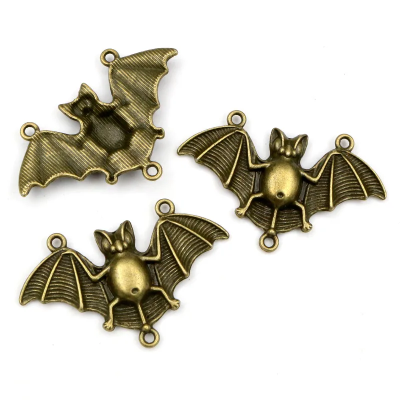 48x30mm 4pcs Antique Silver Plated And Bronze Plated Bat Connector Handmade Charms Pendant:DIY for bracelet necklace