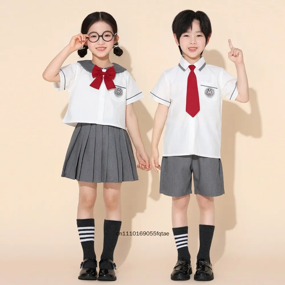 Kids School Uniform Set Primary Students Sports Day Class Outfit Choir Recital Costume Kindergarten Graduation Photography Wear