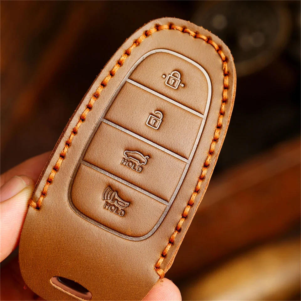 Car Key Case Cover for Hyundai Solaris Sonata Hybrid NEXO NX4 New Grand Santa Fe Tucson 2020 2021 Accessories Car-Styling