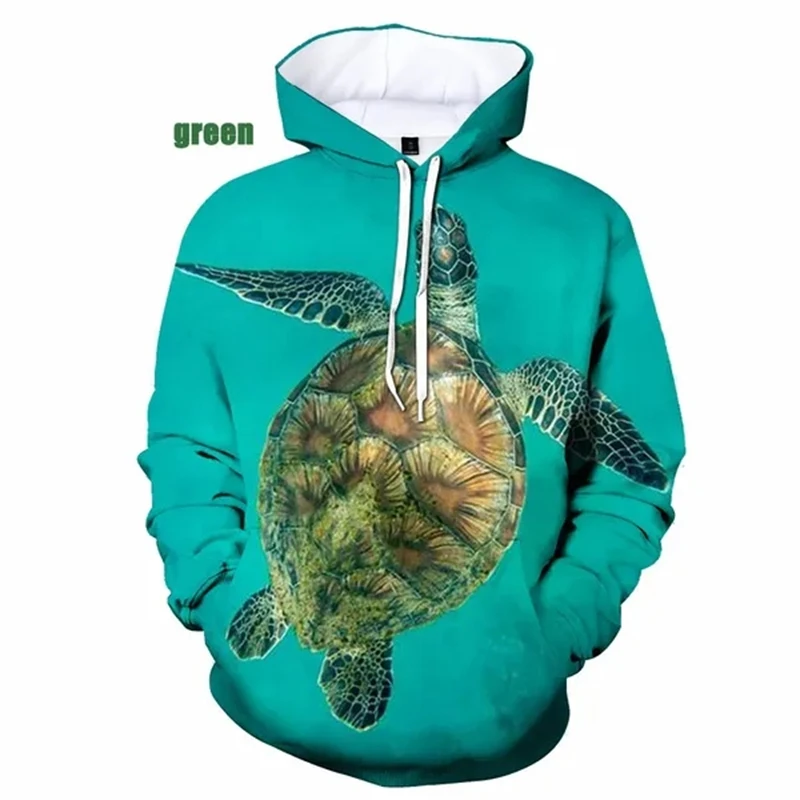 New Fashion Sea Turtle 3D Printed Women Men Hoodie Streetwear Harajuku Turtle Hoodies Oversized Loose Sweatshirt Casual Apparel