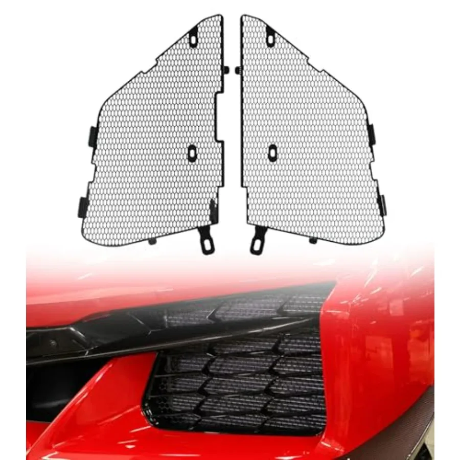 

Black Aluminum C8 Front Radiator Guards Grille Fit for Corvette C8 Stingray Z51 Coupe Convertible/HTC 2020-2025 OEM Style 2PCS F