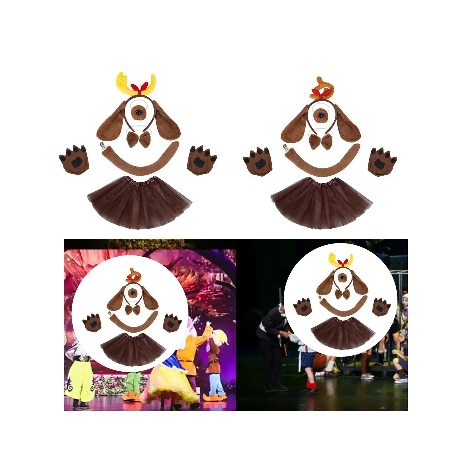 Dog Costume Set Celebration Christmas for Kids Adults Holiday Lovely Birthday Unisex Stage Show Easter Party Cosplay Supplies