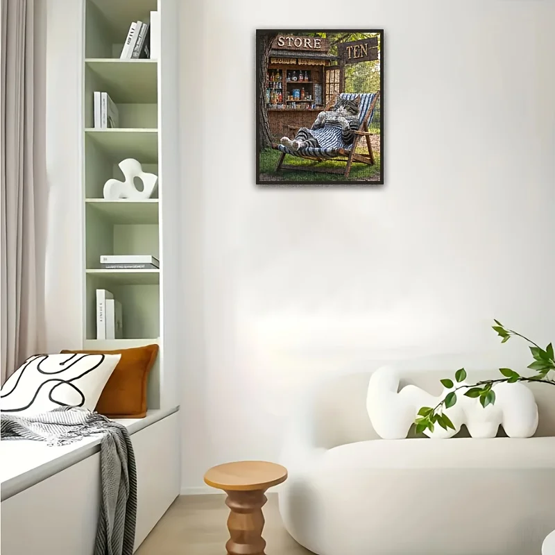 猫ショップ 1000ピース ジグソーパズル 高品質ウォールアート 70x50cm 猫愛好家や家の装飾に最適