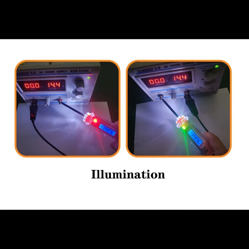 Automotive Test Light 3-60V DC Digital Light Tester with Voltmeter Auto Circuit Tester with LCD Backlight LED Indication-A68X