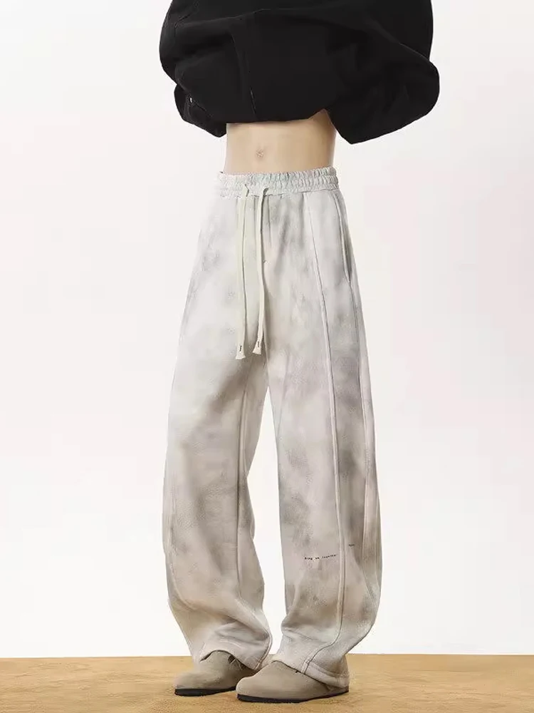 

American Sle Vintage Men's Loose Straight Leg Knife Casual Pants Heavy Weight Autumn Winter Trousers
