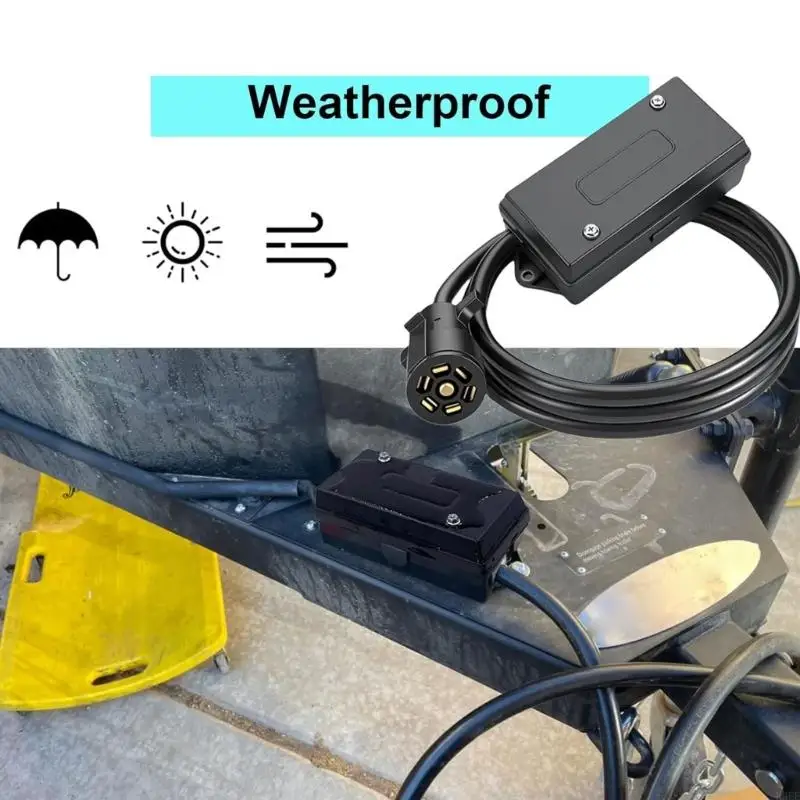 

Heavy Duty 7 Pin Trailer Light Wiring 8FT Cord 7 Trailer Cable Harness Suitable for Towing Vehicles & Campers H9EE