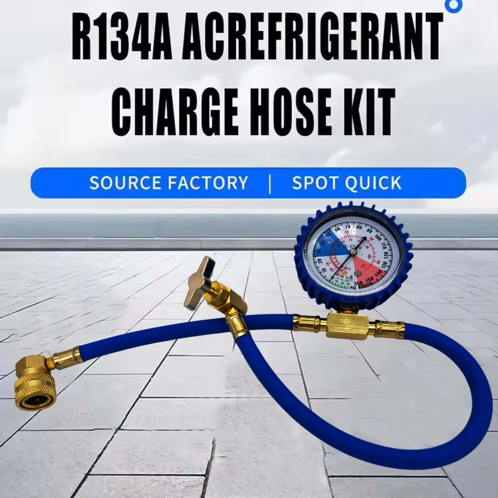 Refrigerant Recharge Ac Air Kit R134A 134A Car Conditioning Gas Line Refill 30Lb Filler Charging R12 Gauges Con Sealant Hos