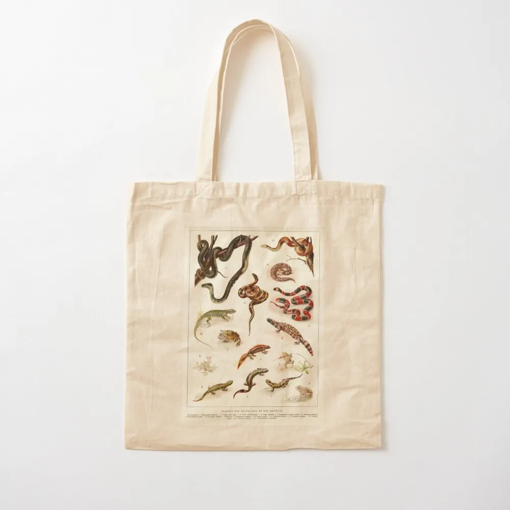 Adolphe Millot - Batraciens et reptiles - French vintage zoology poster Tote Bag tote bag university large tote bag