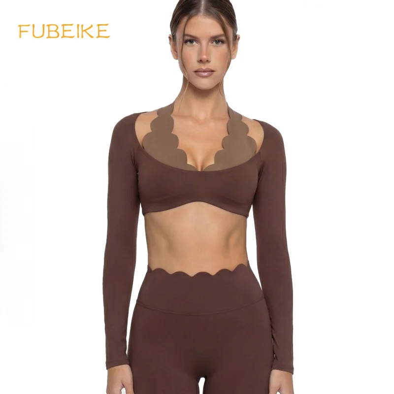 Fake Two-piece Color-blocked Yoga Outfit With Chest Pad Pilates Fitness Sports Vest Women's Workout Clothes Women's Fitness