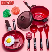 11PCS Educational Toy Pretend Play Plastic Kitchen Toy Set Cut Fruit and Vegetable Food Play House Simulation Toys Girls Toys