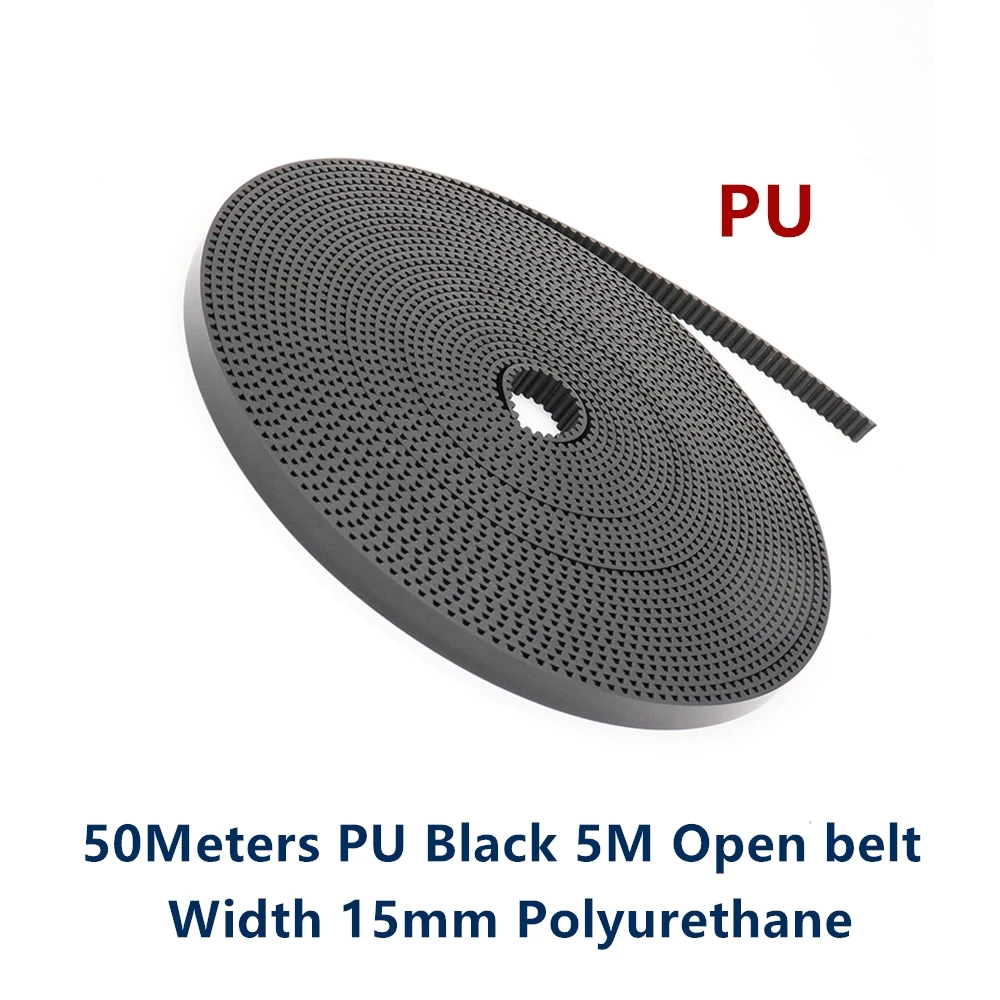 

Arc Tooth PU Black HTD 5M Open Synchronous belt Width 10/15/20/25/30/50mm Polyurethane steel 5M-25 HTD5M Timing Belt wheel