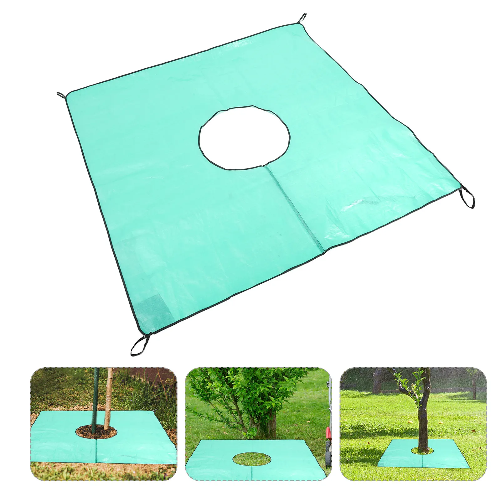 Large Pruning Tarp 200x200cm Waterproof Outdoor Tree Trimming Tarp with Center Cutout for Branches Debris Collection Yard