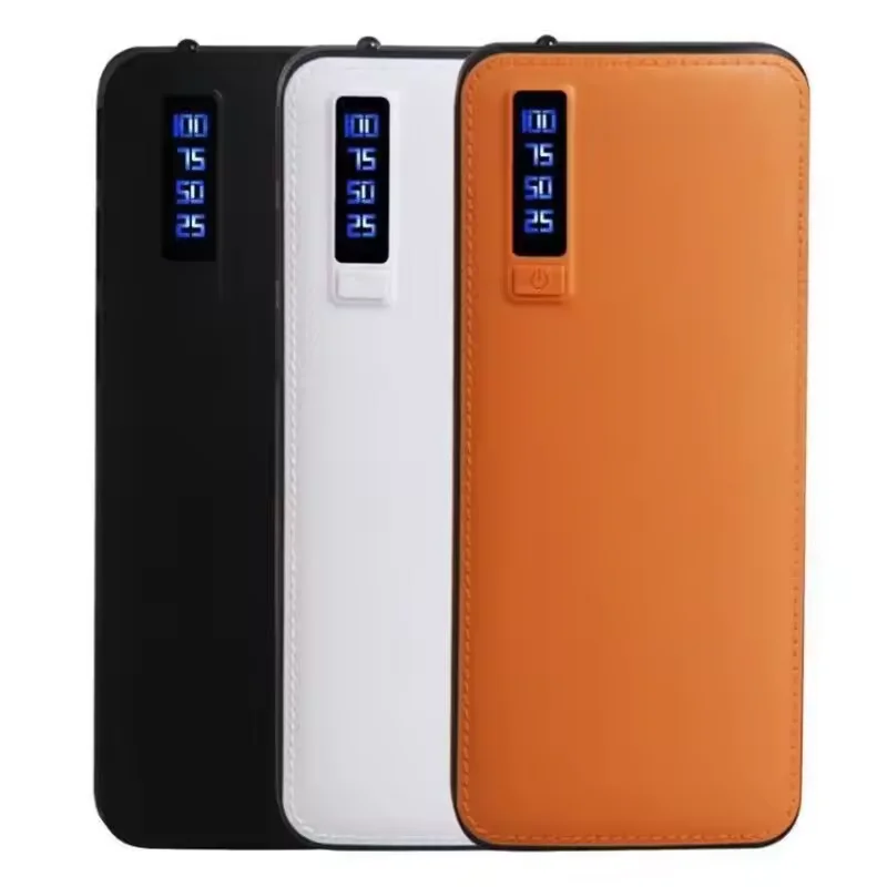 بطارية محمولة بقدرة 10000 مللي أمبير في الساعة مزودة بملمس جلدي و3 منافذ USB ومصباح يدوي. متوفر بألوان مختلفة.