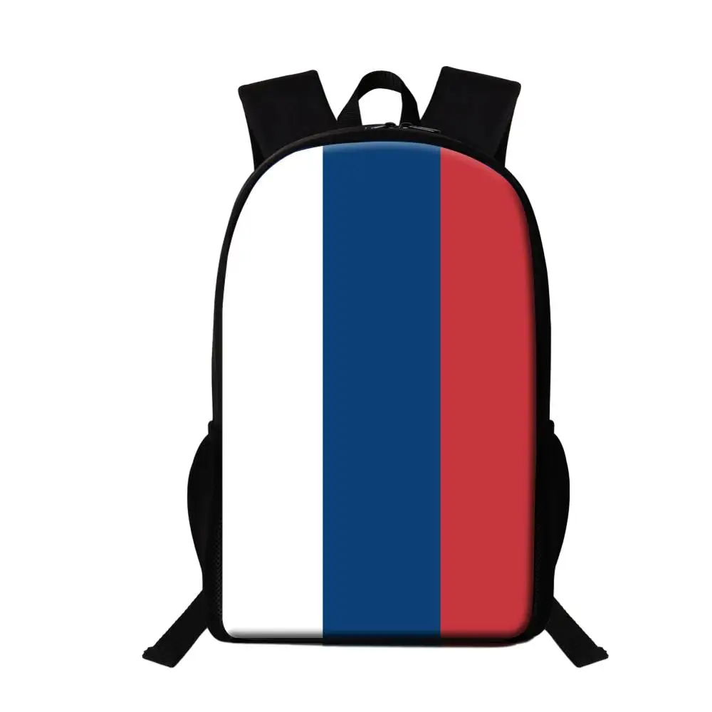 Mochila con estampado de bandera rusa de EE. UU. Y Reino Unido para estudiantes de primaria, morral de viaje informal para niños, mochilas escolares diarias 600D grandes