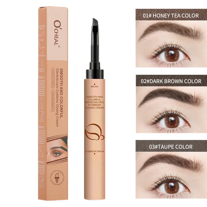 Crème à sourcils imperméable, anti-taches, longue durée, aspect naturel, lisse, légère pour les sourcils parfaits, maquillage, cosmétiques