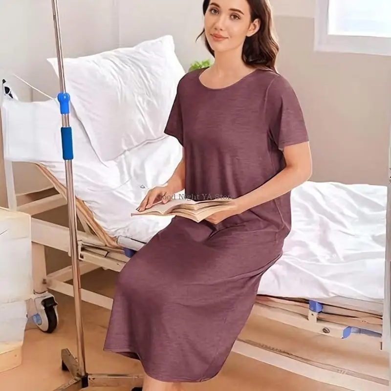 Women's Cotton Tear Away Hospital Gown With Back Opening For Easy Dressing