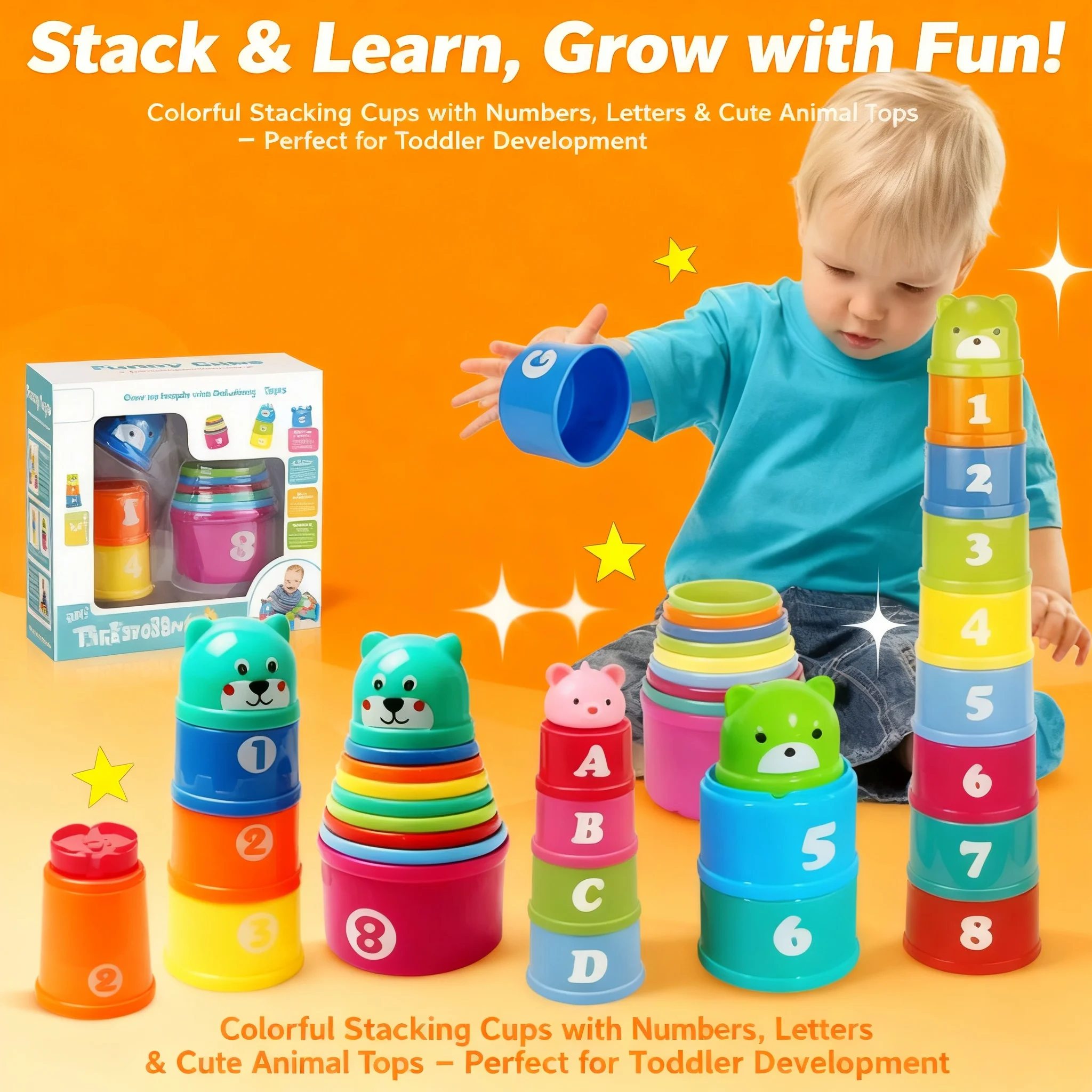 Early Education Puzzle Baby Stack Game Kid Brain Response Hand Speed Competition Fold Cup Train Board Games Toy Battle Fold