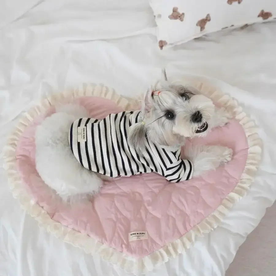 Cute Black and White Stripe Cardigan for Pet Milk Dog T-shirt, Teddy Bears, Shenari Cat Clothes, INS Home Furnishing, Spring, Su