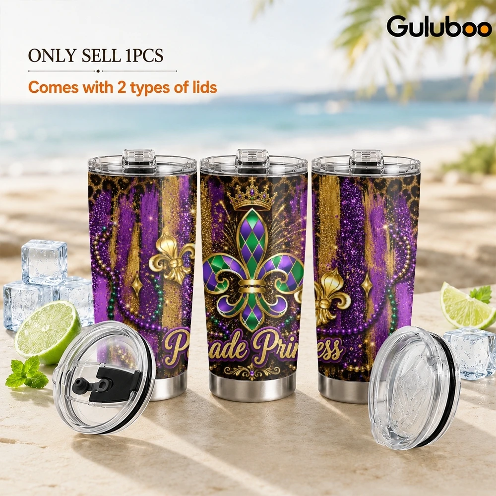 Luxury Jewelry Leopard Vacuum Flasks 20oz Stainless Steel Travel Mug with 2 Lids & Reusable Straw Vacuum Insulated Coffee Cup