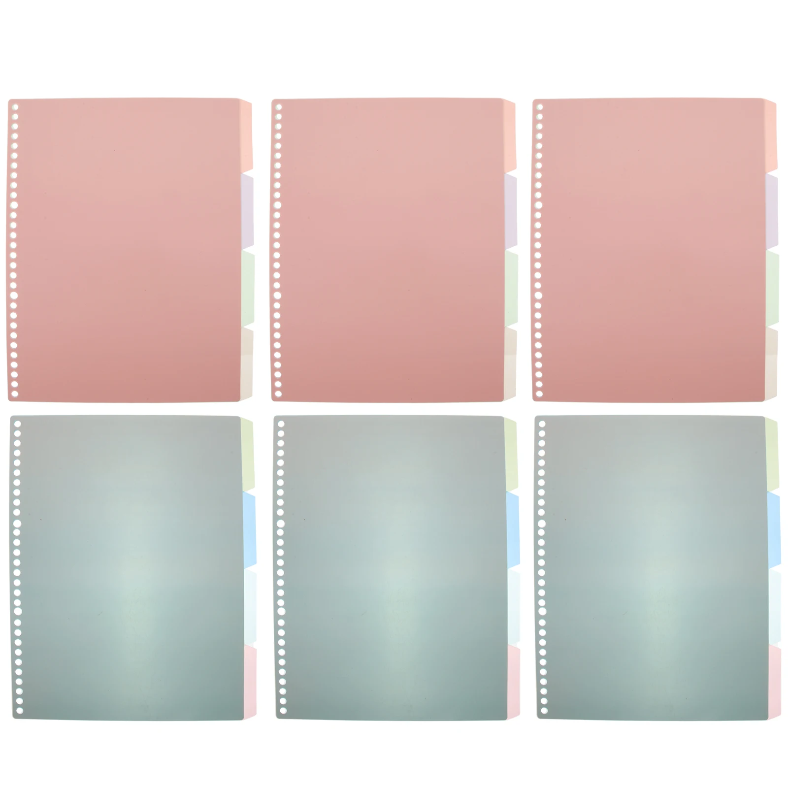 

6 Sets A4 30-Hole Colored Dividers Tabs Notebook Index Labels Page Markers Binder Notepad Partition Durability Writable