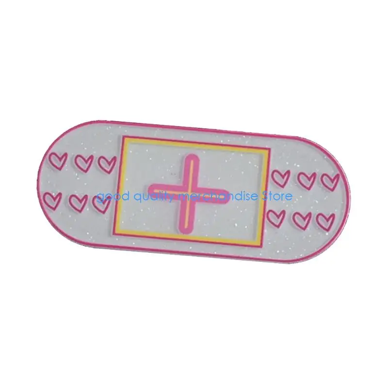 

Y5JD Gothic Kitten Hair Clip Heart Crosses Design for Fine Hair Comfortable Gift