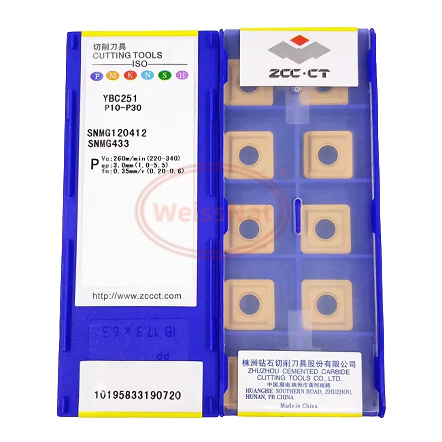 

ZCC.CT SNMG120408 SNMG120412 SNMG120416 SNMG150608 SNMG150612 YBC251 YB9320 Твердосплавные пластины SNMG Вставки