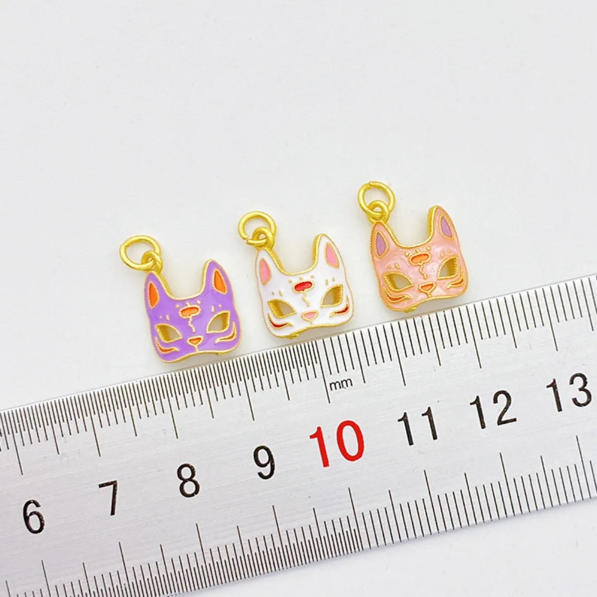 Imitation Gold Fox Mask Nine‑Tailed Fox Charm Pendant DIY Findings for Bracelet Necklace Jewelry Making National Tide Style