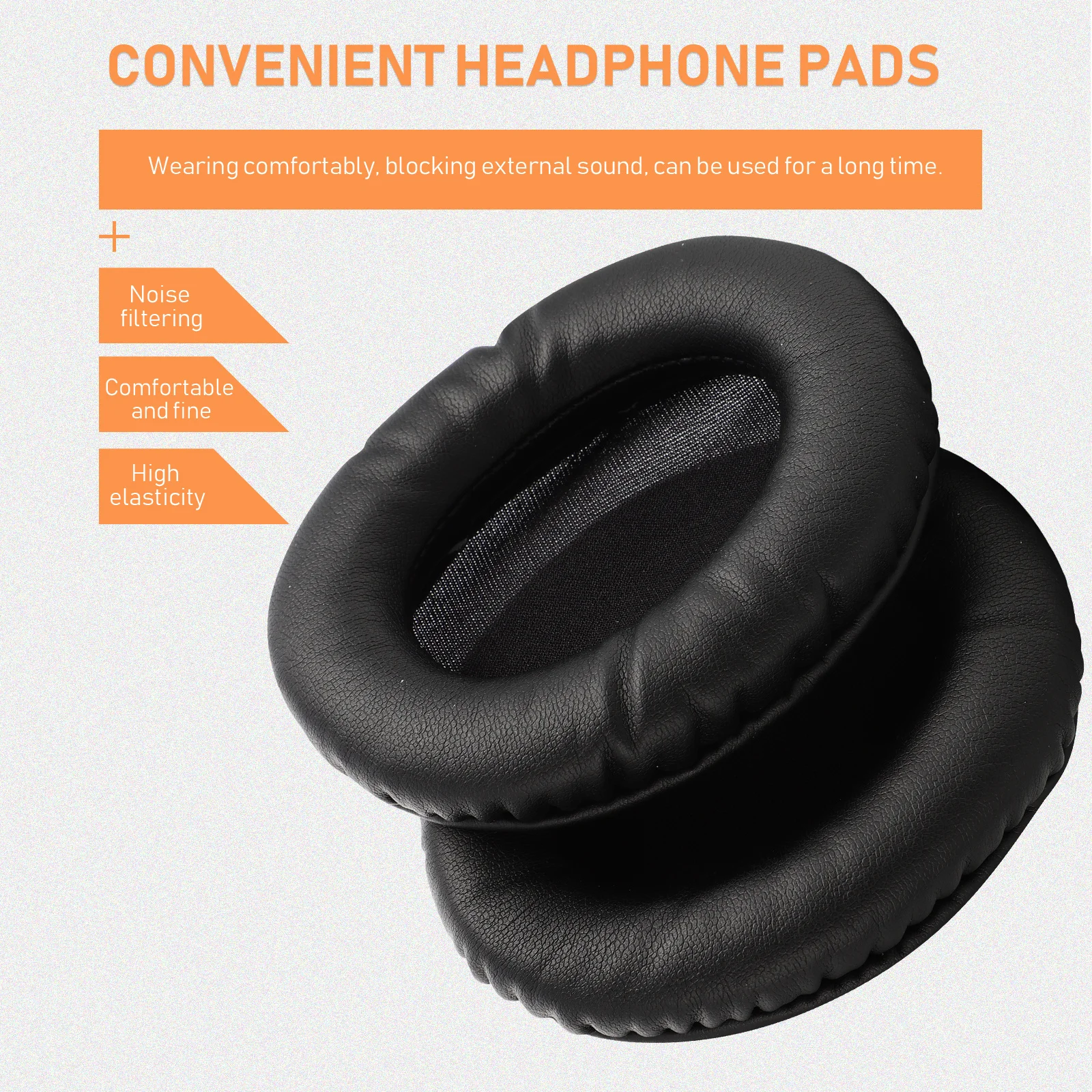 

2Pcs Headphone Sponge Covers High-Quality Protein Soft Comfortable Replacement Ear Pads for Long-Wear Bass Enhancement