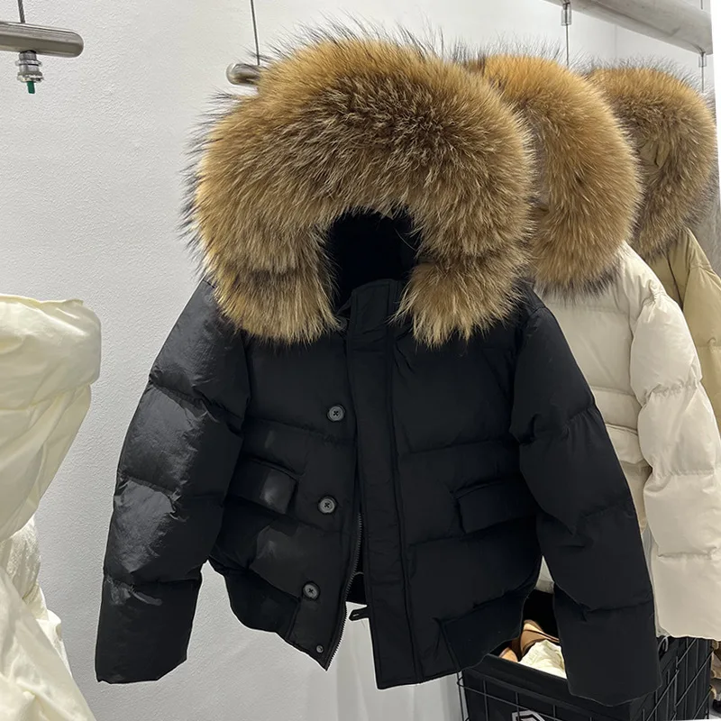 

2025 Winter New Style Western-style Children's Hooded Big Fur Collar Casual Warm Cotton Jacket