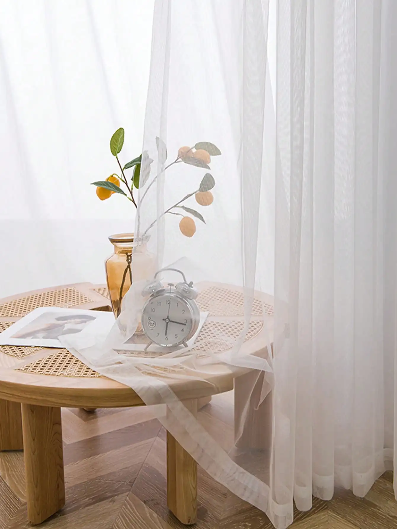 1Pc Pure White Lightweight Bedroom Living Room Curtain Soft Gauze Window Treatment Privacy Screen Decorative Hanging Panel