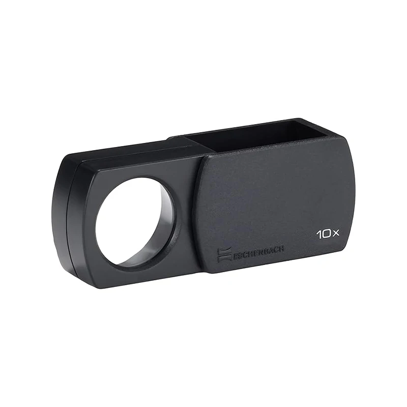 Eschenbach Mini 10X Pocket Folding Jewelry Loupe, 23mm PXM Aplanatic Optics, Magnifier with Airtight ABS Protective Case