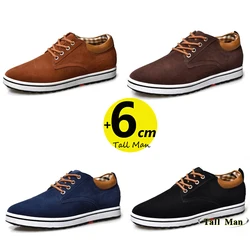Booster Shoes Lift Men Elevator Sneakers Height Increase Insole 6CM Sport Black Blue Brown