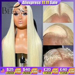 BEEOS 250% 34inch 613 Blonde 13x6 HD Full Lace Frontal Human hair Wigs Straight Glueless 5x5 HD Lace Closure Wigs PrePlucked