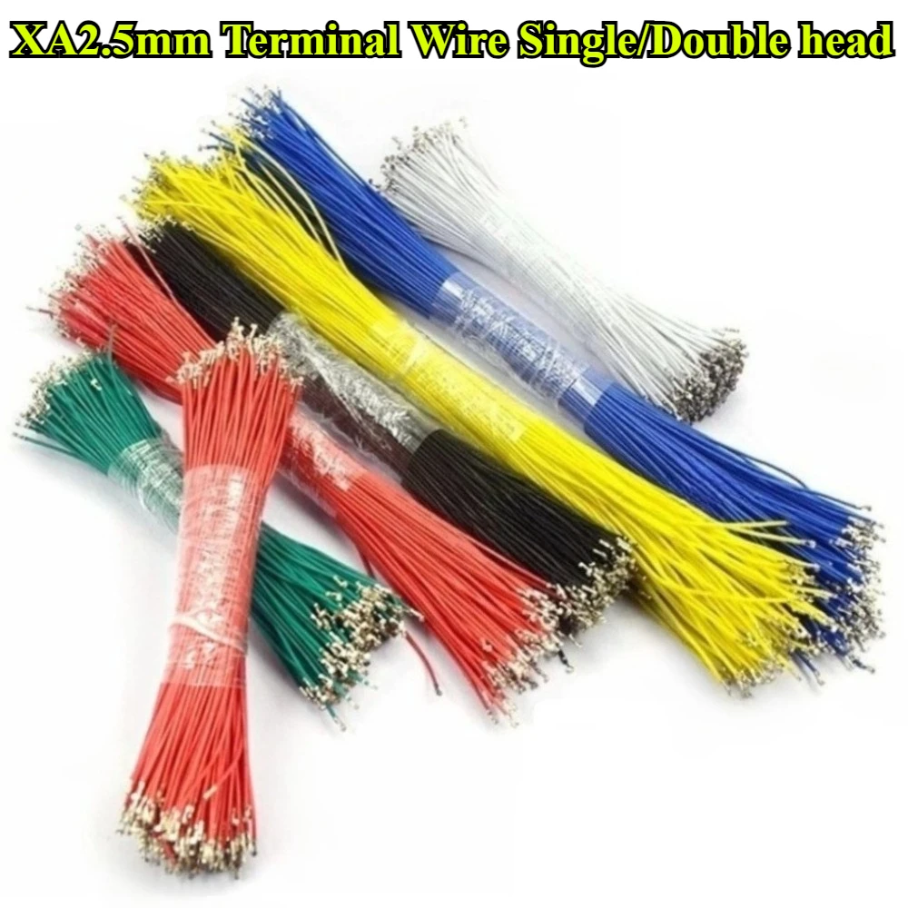 

100Pcs/lot XA2.5mm XAD2.5mm Single/Double head with Lock Buckle Terminal Wire Length 30cm 26AWG Electronic Wire Connector