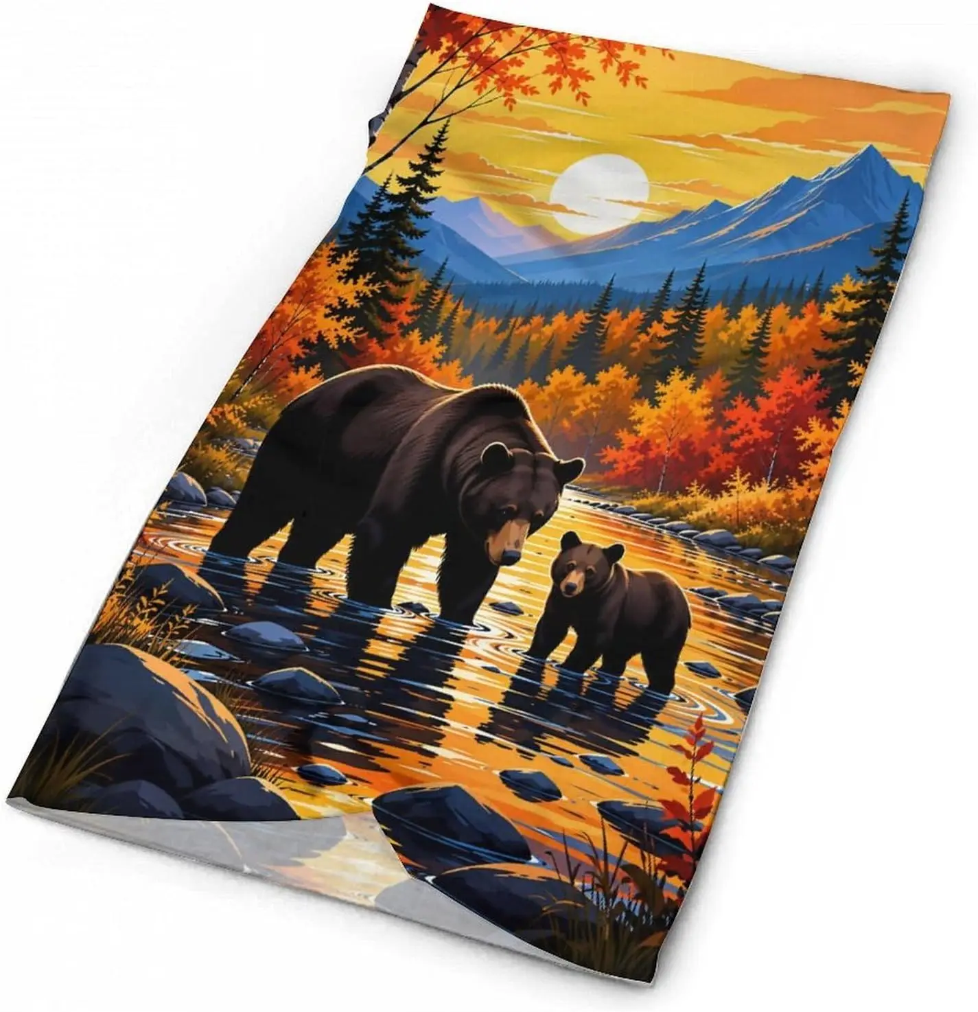 Black Cat Colorful Wildflower Floral Neck Gaiter for Men Women